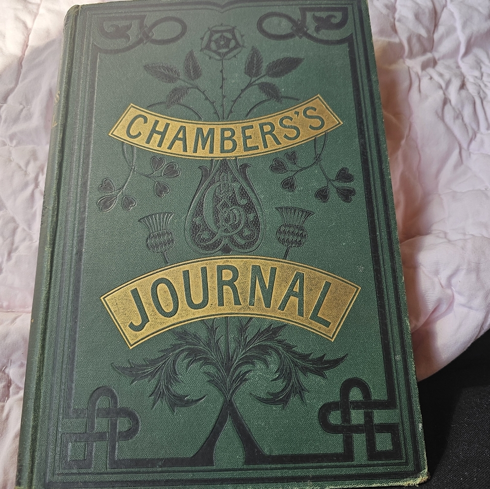 Chambers's Journal Green and Gold Hardcover Book Dated Jan 2, 1875